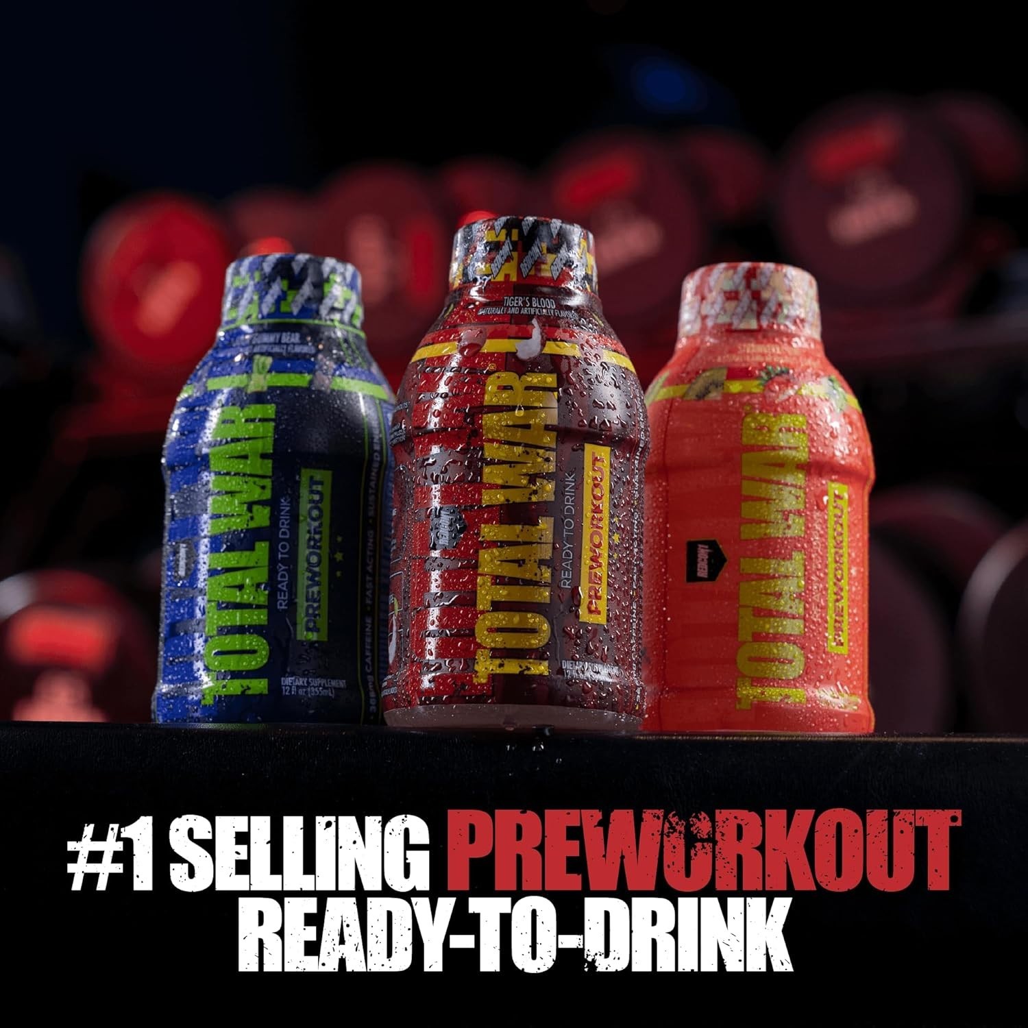 REDCON1 Total War Pre Workout Energy 300mg Caffeine StrawBerry Kiwi 12 PACK