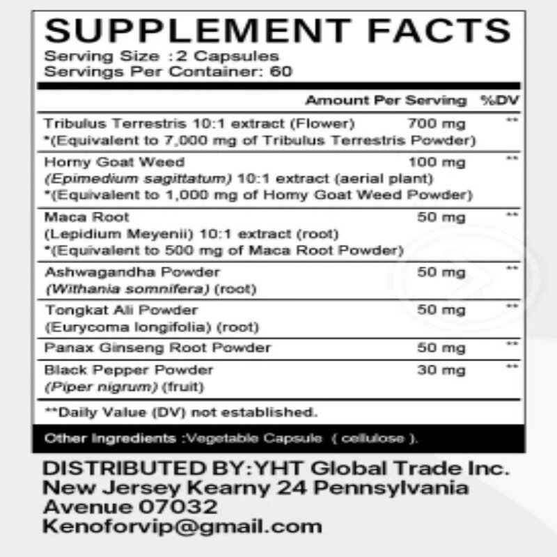 Tribulus – Male Food Supplement Maximum Strength 120 Capsules
