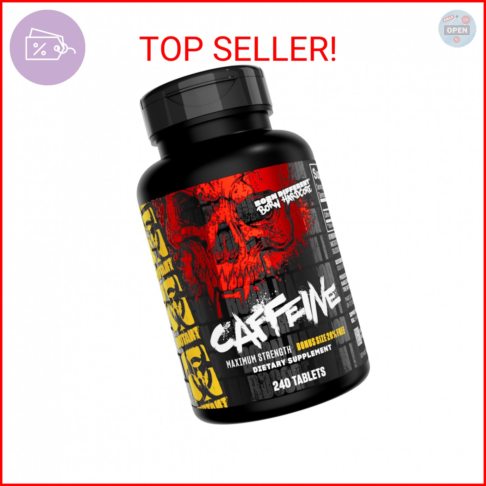 Mutant Caffeine Pills – Pharmaceutical-Grade Pure Caffeine Supplement for Boosti