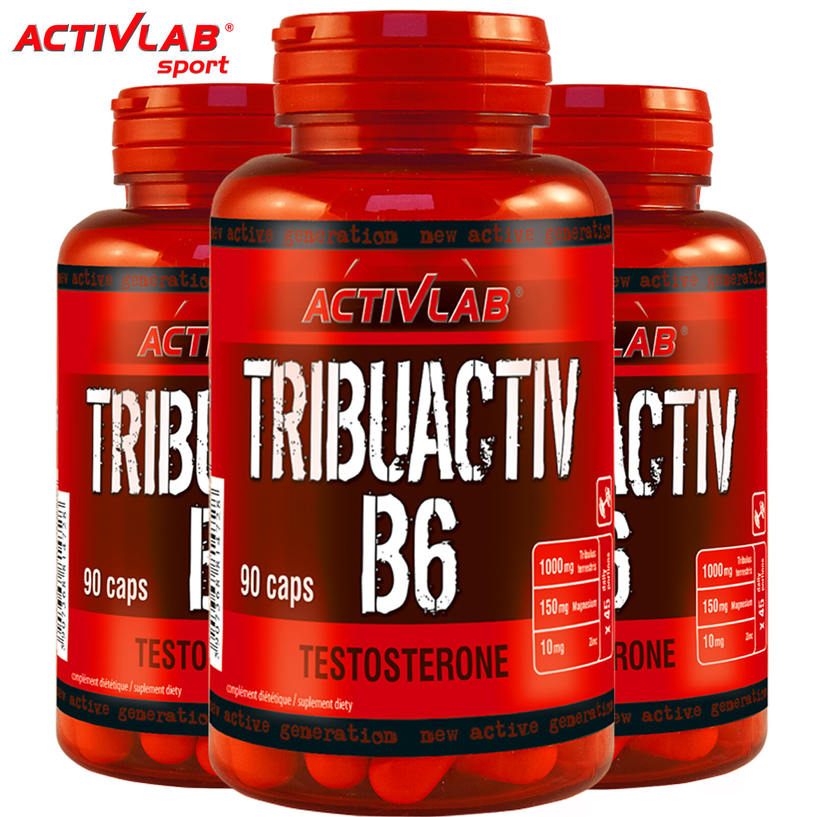 Tribuactiv B6 Supplement – Testosterone Booster Tribulus Terrestris ZMA Anabolic