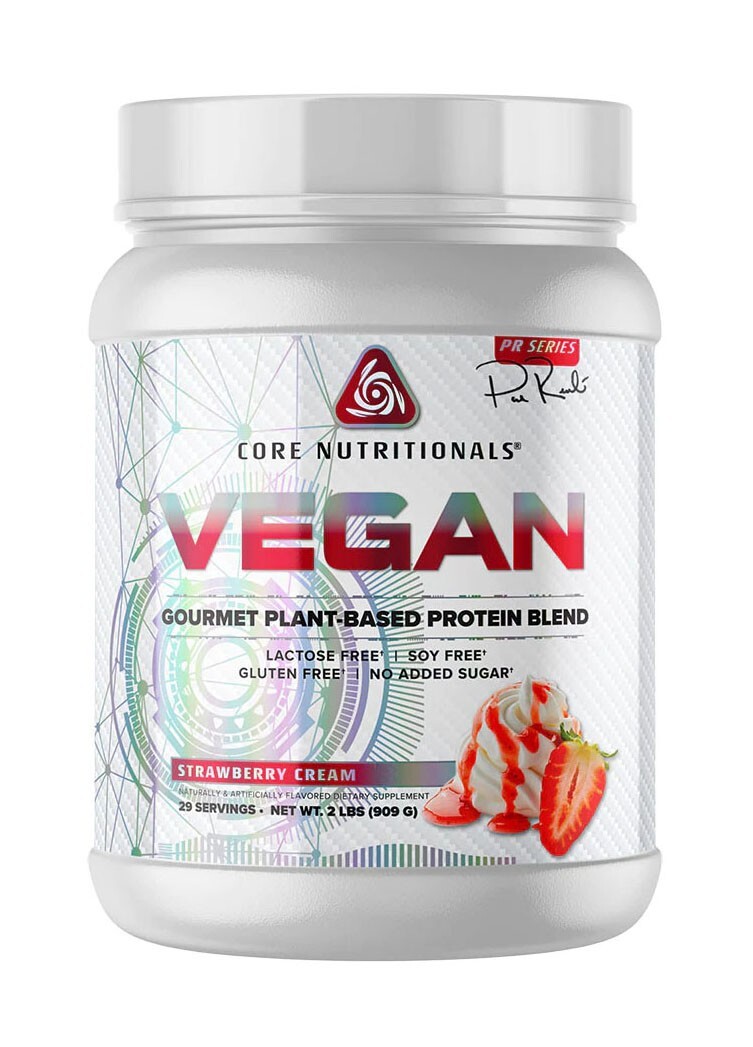 Core Nutritionals VEGAN Plant-Based Protein Blend – 29 Serv – Strawberry Cream