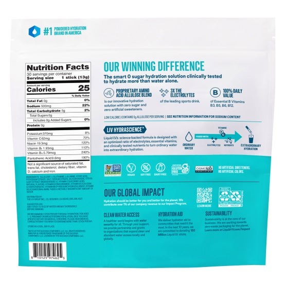 Liquid I.V. Hydration Multiplier Sugar Free Ring Pop Cherry 30 Stick Packs 8/27