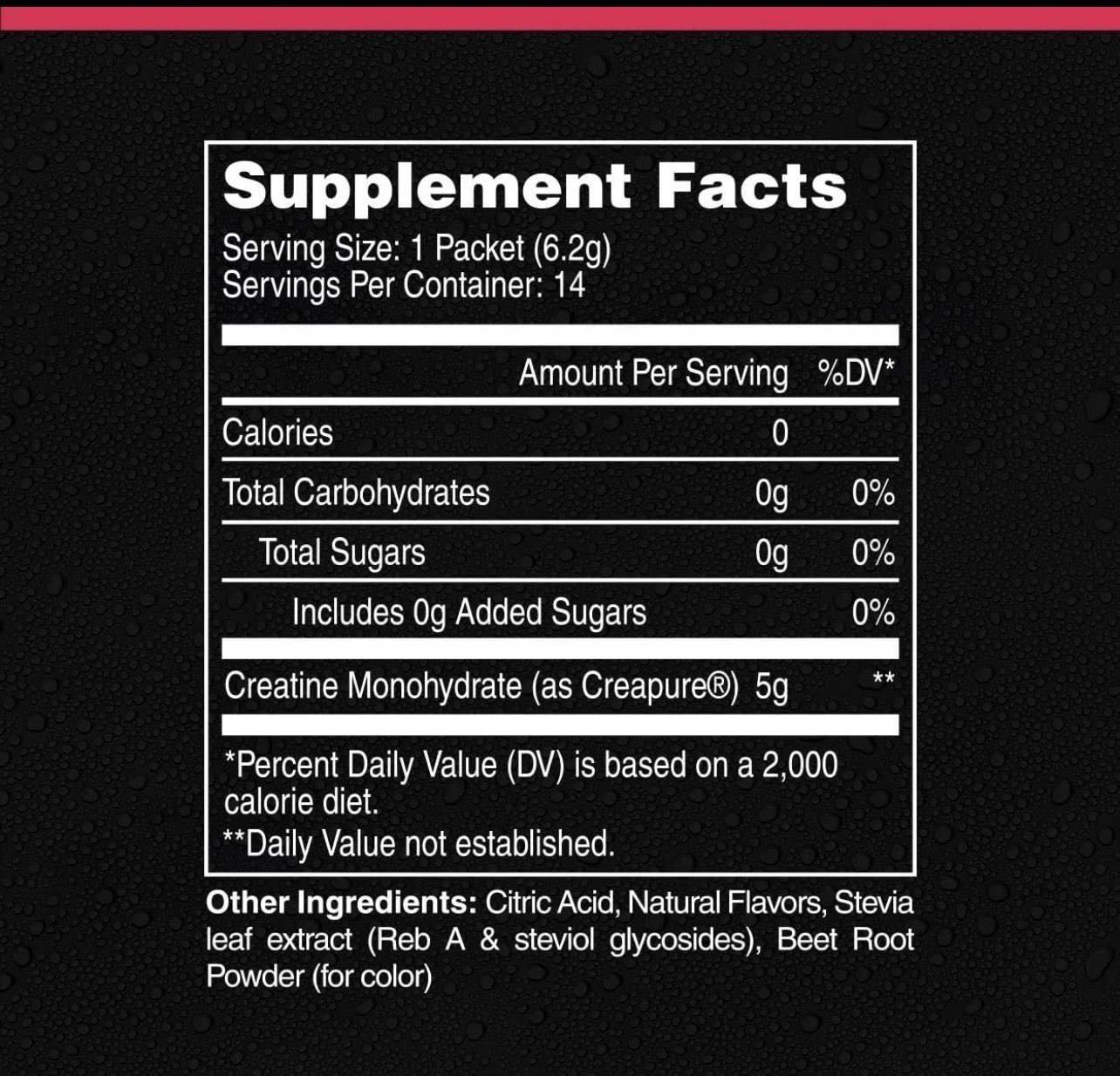FITAID Creatine Powder, Watermelon Rush, 14 Packets, 14 Servings