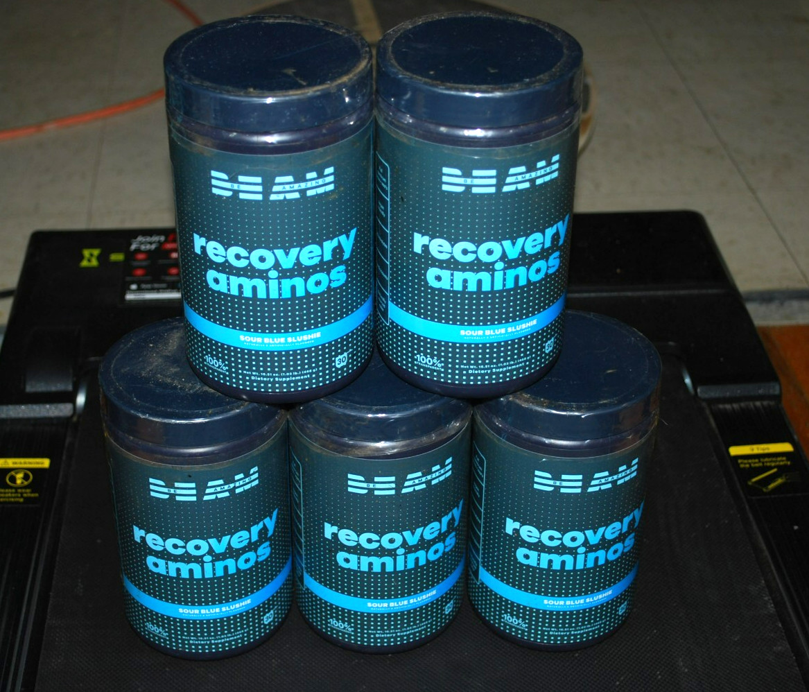6) BEAM Recovery Aminos Powder BCAAs EAAs Sour Blue Slushie – Sealed – Exp 11/24