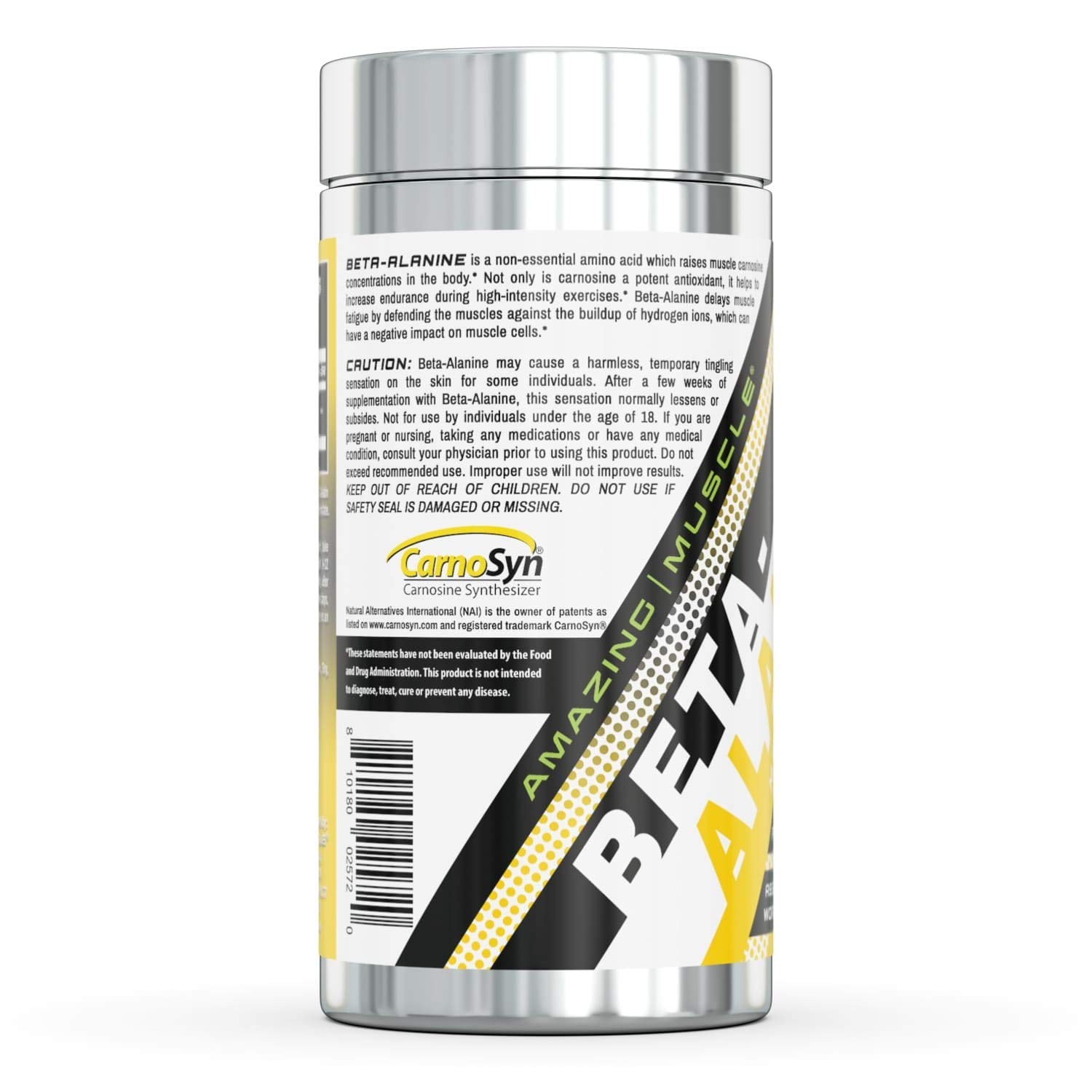 Amazing Muscle Beta Alanine Amino Acid | 2250mg Per Serving | 120 Capsules