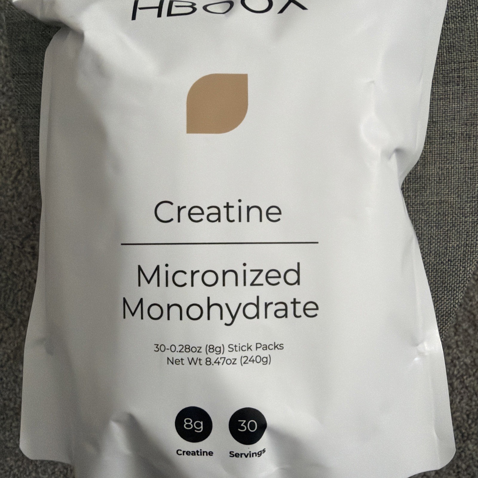 HBOOX Creatine Monohydrate 2 packs 30 Stick Packs 8g Exp 10/2027