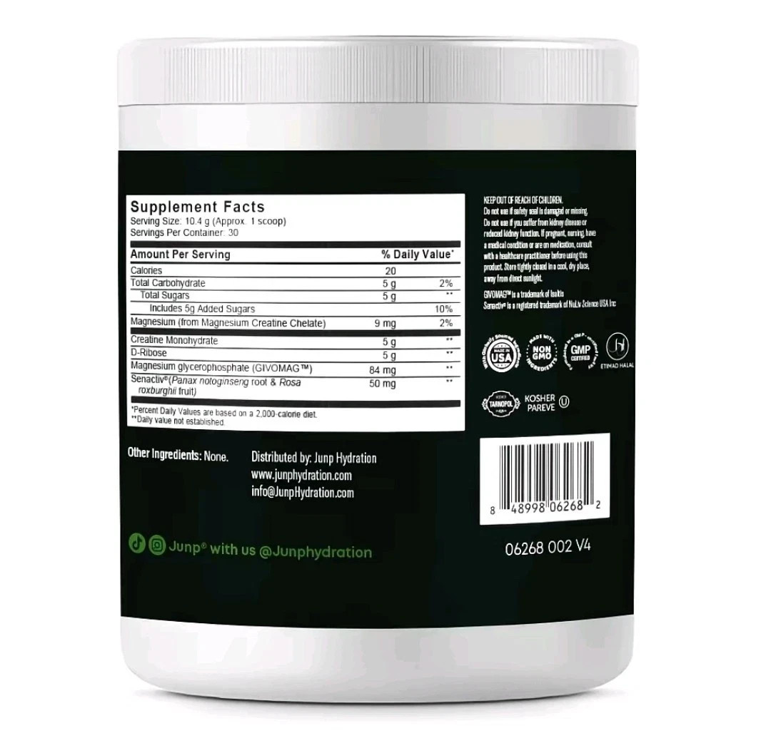 JUNP Creatine Monohydrate Powder Unflavored 30 Servings 5g Per Serving NEW