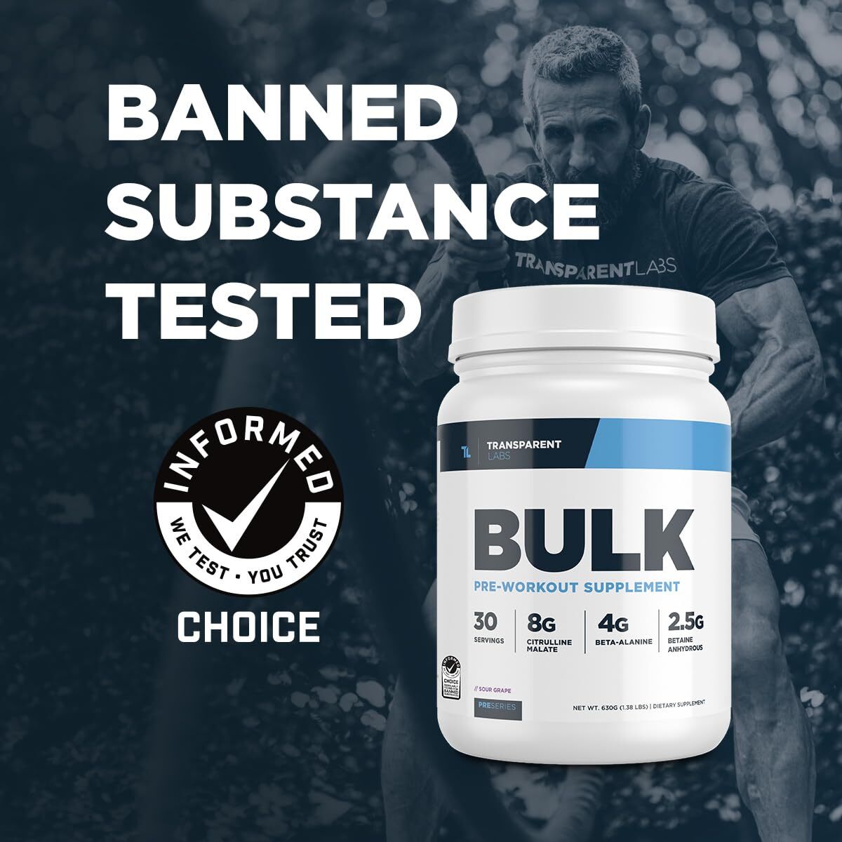 Transparent Labs Bulk Pre Workout Supplement 30 Servings Energy & Performance
