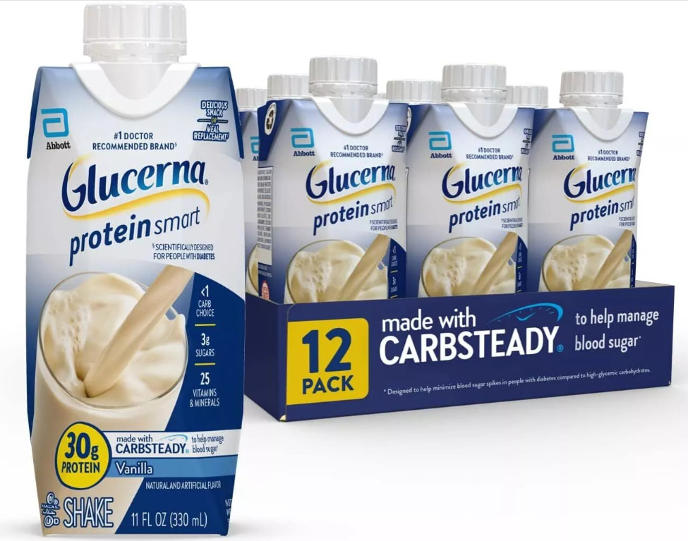 glucerna protein smart shake/vanilla/12 bottles/11 oz