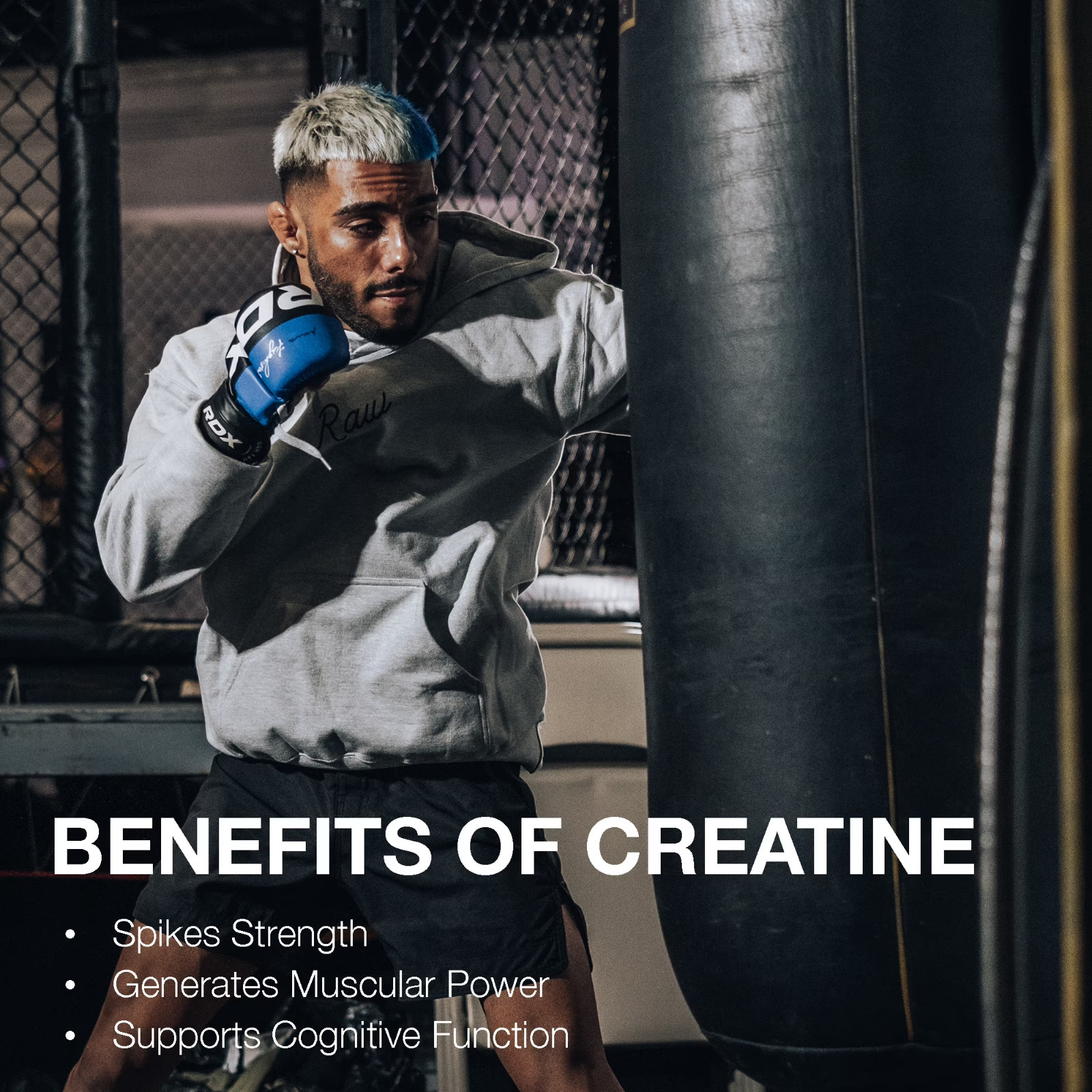 Raw Nutrition Essentials Creatine Monohydrate, Blue Raspberry, 50 Servings
