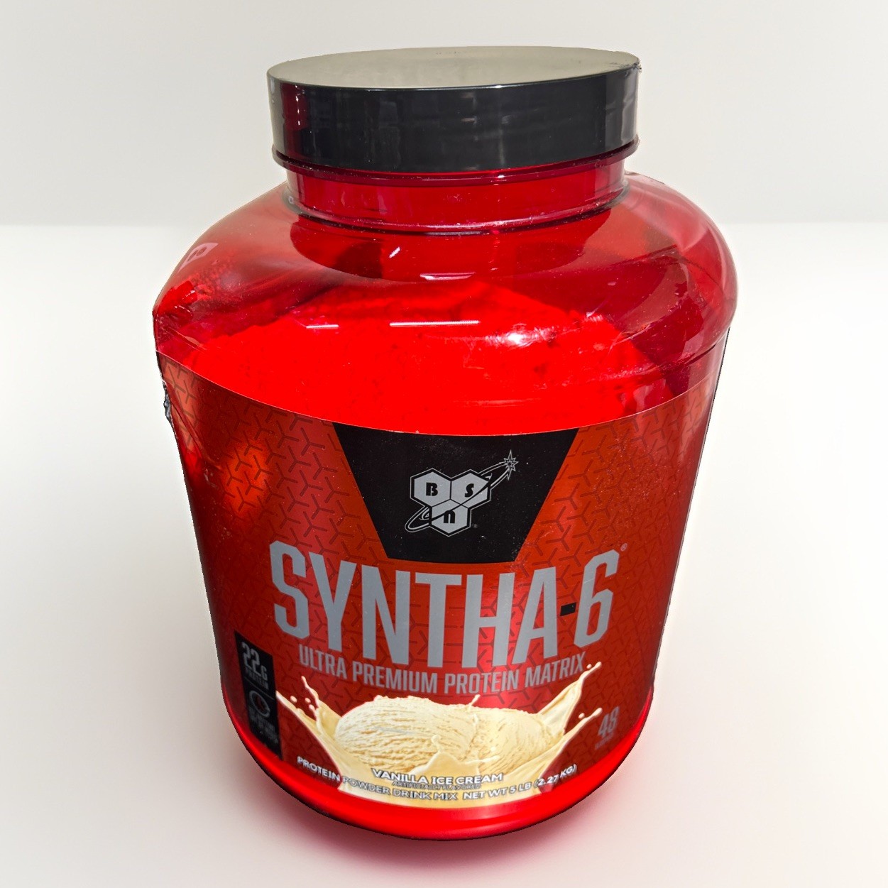 BSN Syntha-6 Vanilla Ice Cream Protein Powder -5lbs/Damaged Containers, Seals Ok