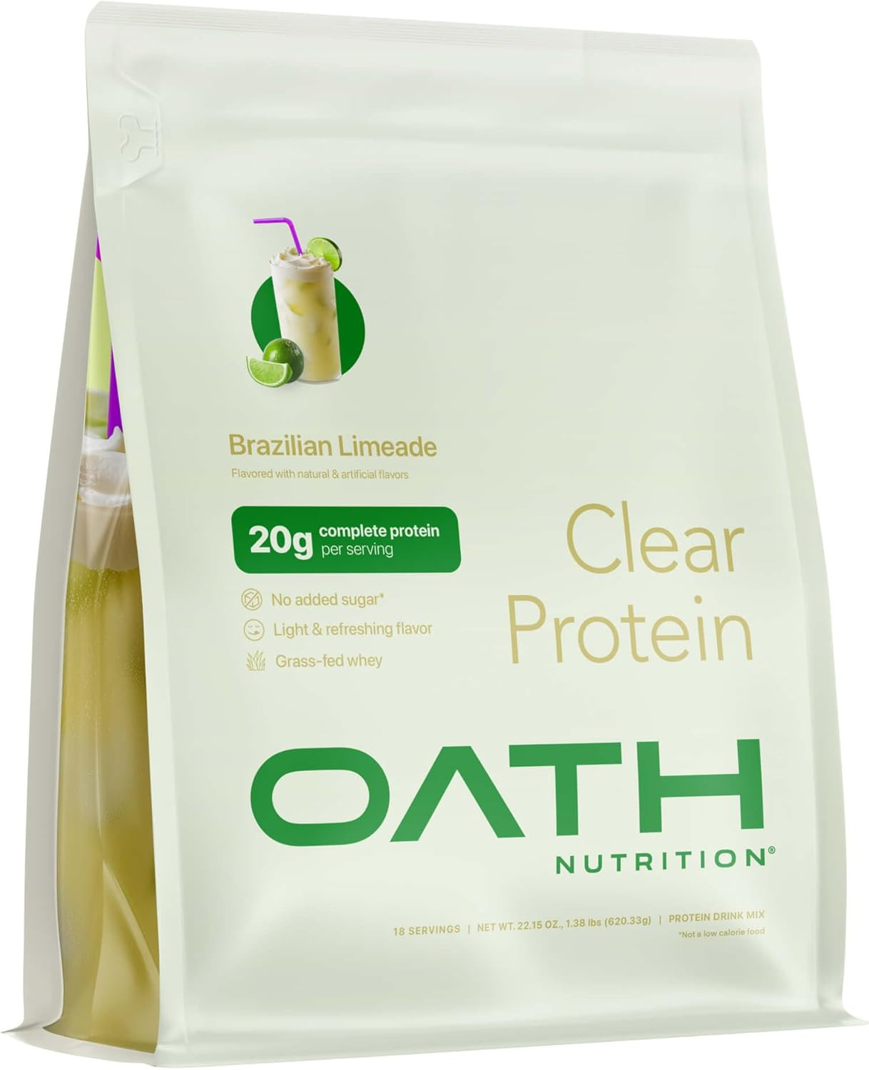 Clear Whey Isolate Protein Powder, Brazilian Limeade, 20G Complete Protein per S
