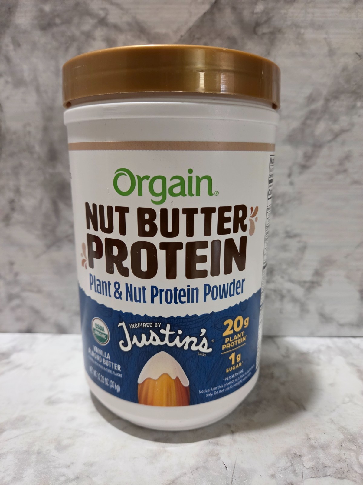 Orgain Nut Butter Protein Justin’s Vanilla Almond Butter 13.28 OZ 2/2027