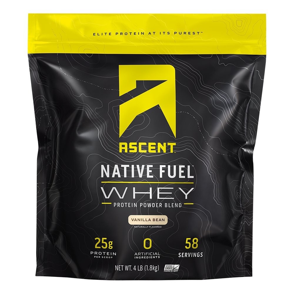 Ascent 100% Whey, Native Whey Protein Blend – Clean Post 4 Pounds (Pack of 1)