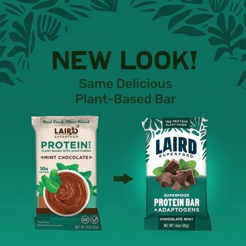 Laird Superfood Functional Protein Bars 1 Count (Pack of 10), Mint Chocolate