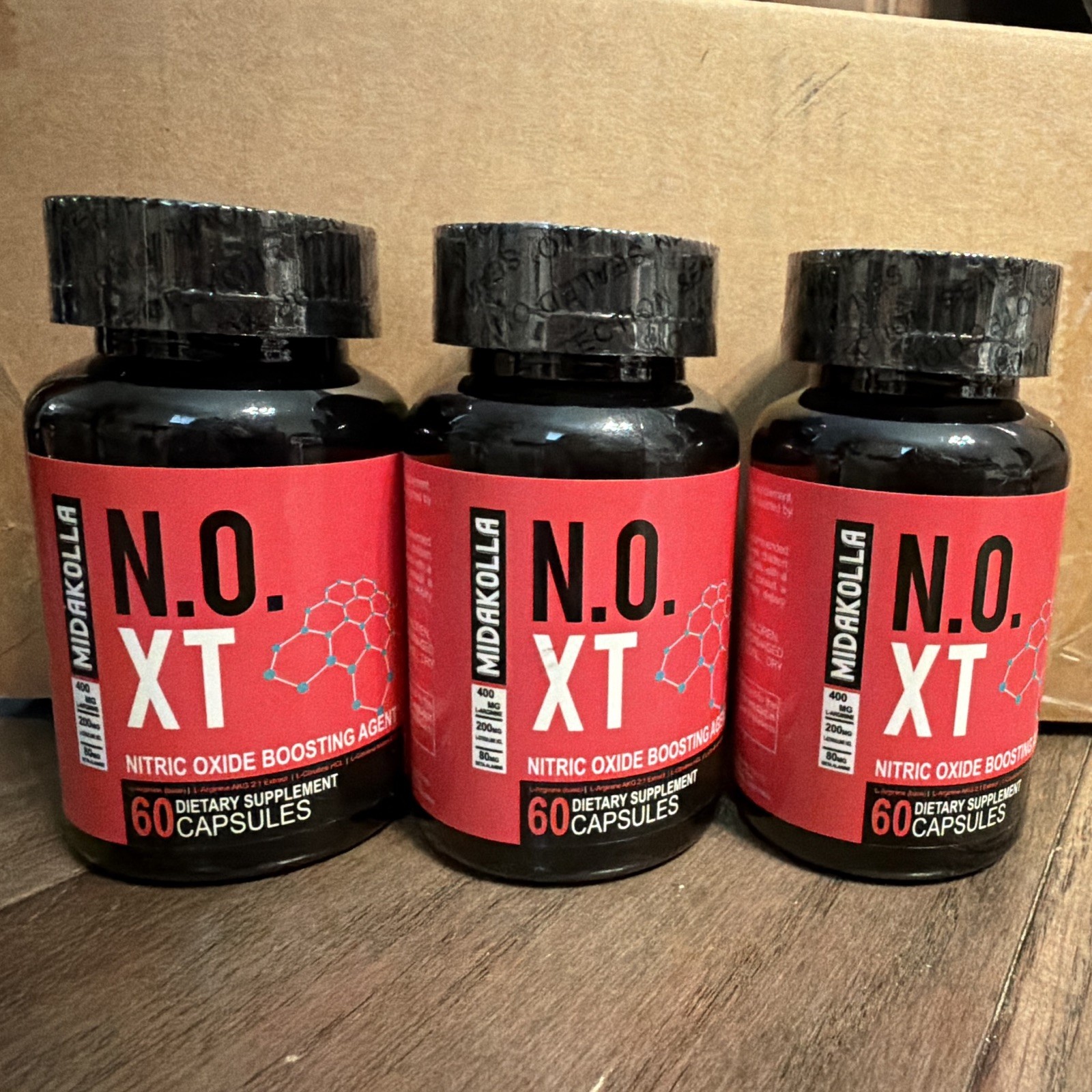 MIDKOLLA N.O. XT Nitric Oxide Boosting Vegan Supplement 60 Capsules Unflavored