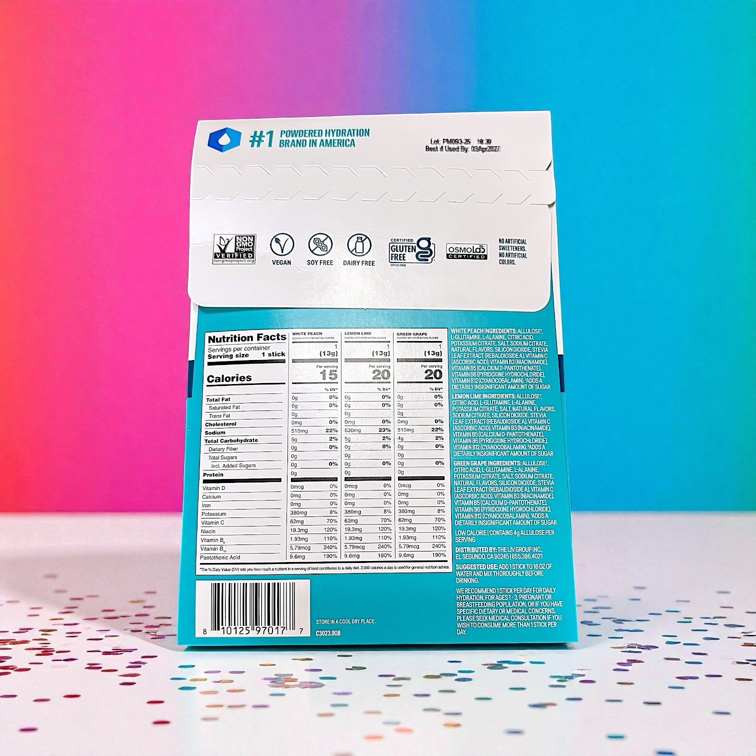 LIQUID IV Hydration Multiplier Sugar-Free 3 count sample pack 0.45 OZ EACH NEW