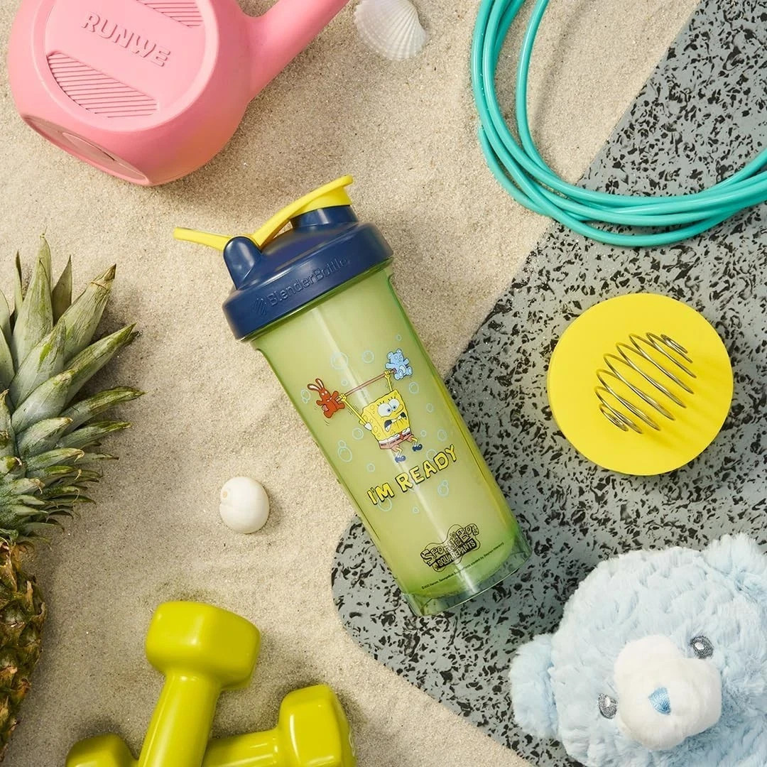 BlenderBottle Spongebob Shaker Bottle Pro Series Perfect for Protein Shakes and