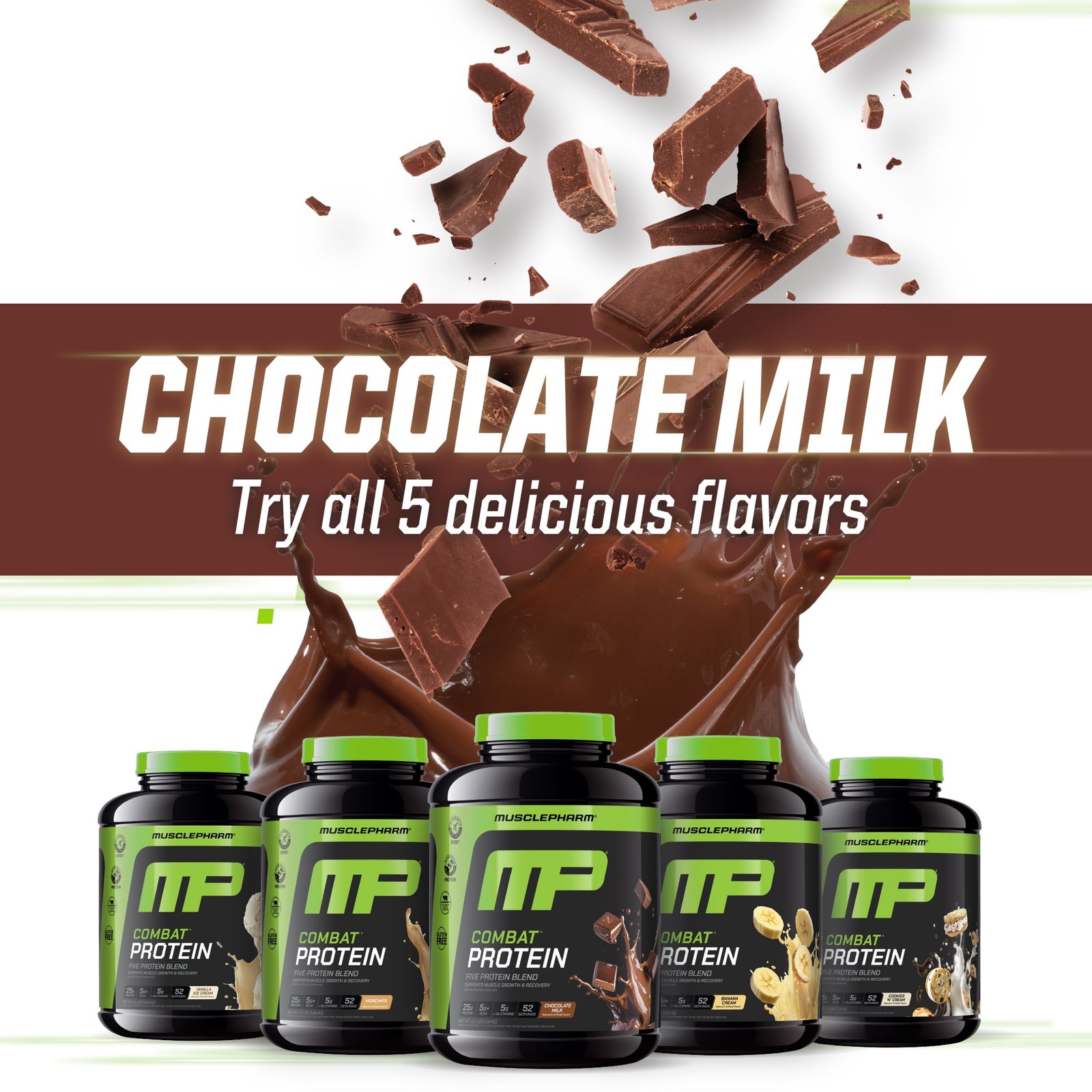 Combat Protein Powder, Chocolate Milk, 25G Protein, 4Lb, 64Oz
