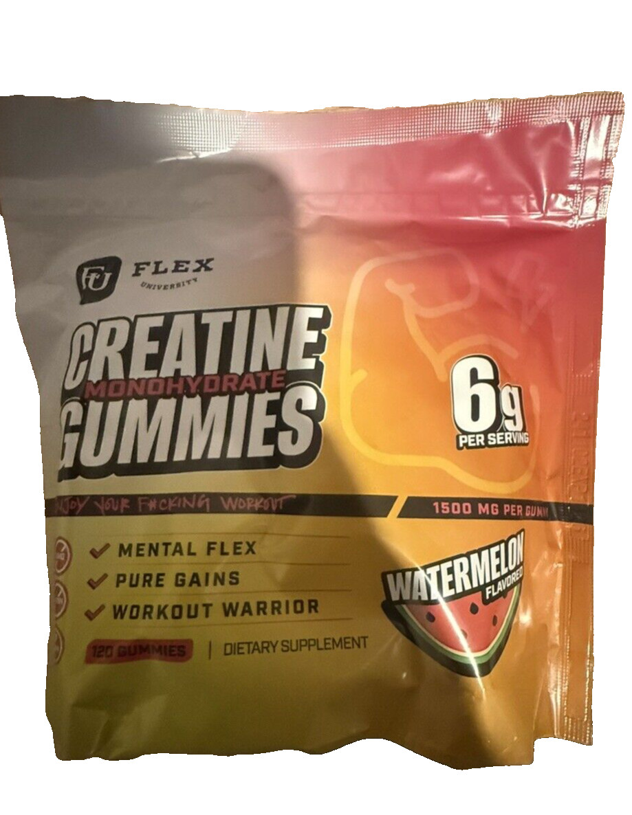Creatine Monohydrate Unisex Pre Workout Watermelon Gummies 30 Servings EXP 11/26