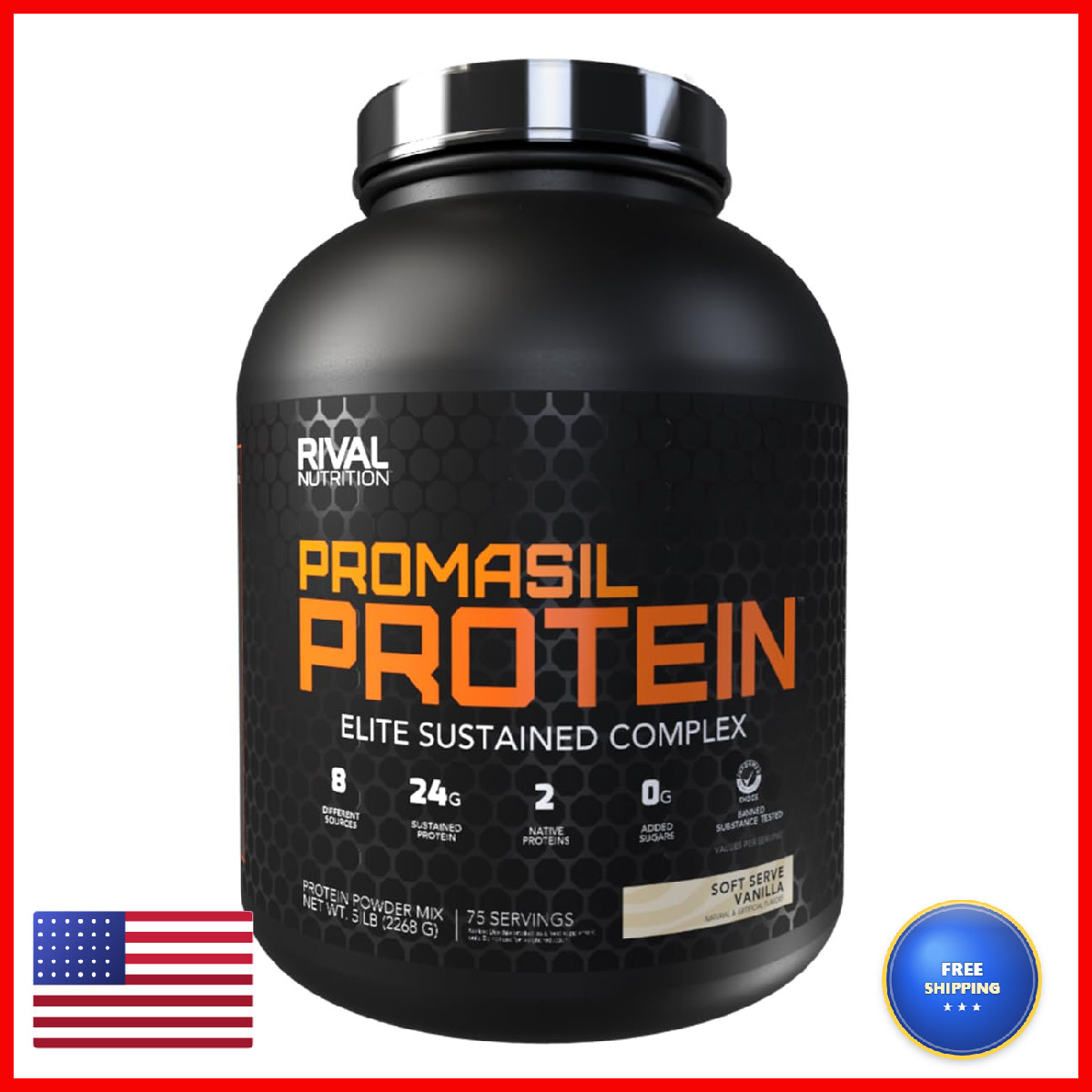 Rival Nutrition Promasil Protein Powder Soft Serve Vanilla I 5 Lb 75 Servings I