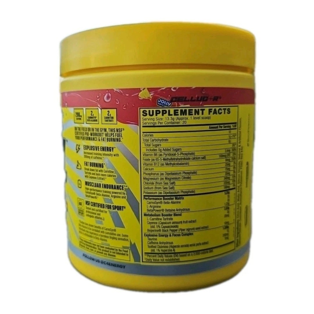 C4 Sport Ripped Pre-Workout – Jolly Rancher Cherry – Size: 9.4 oz