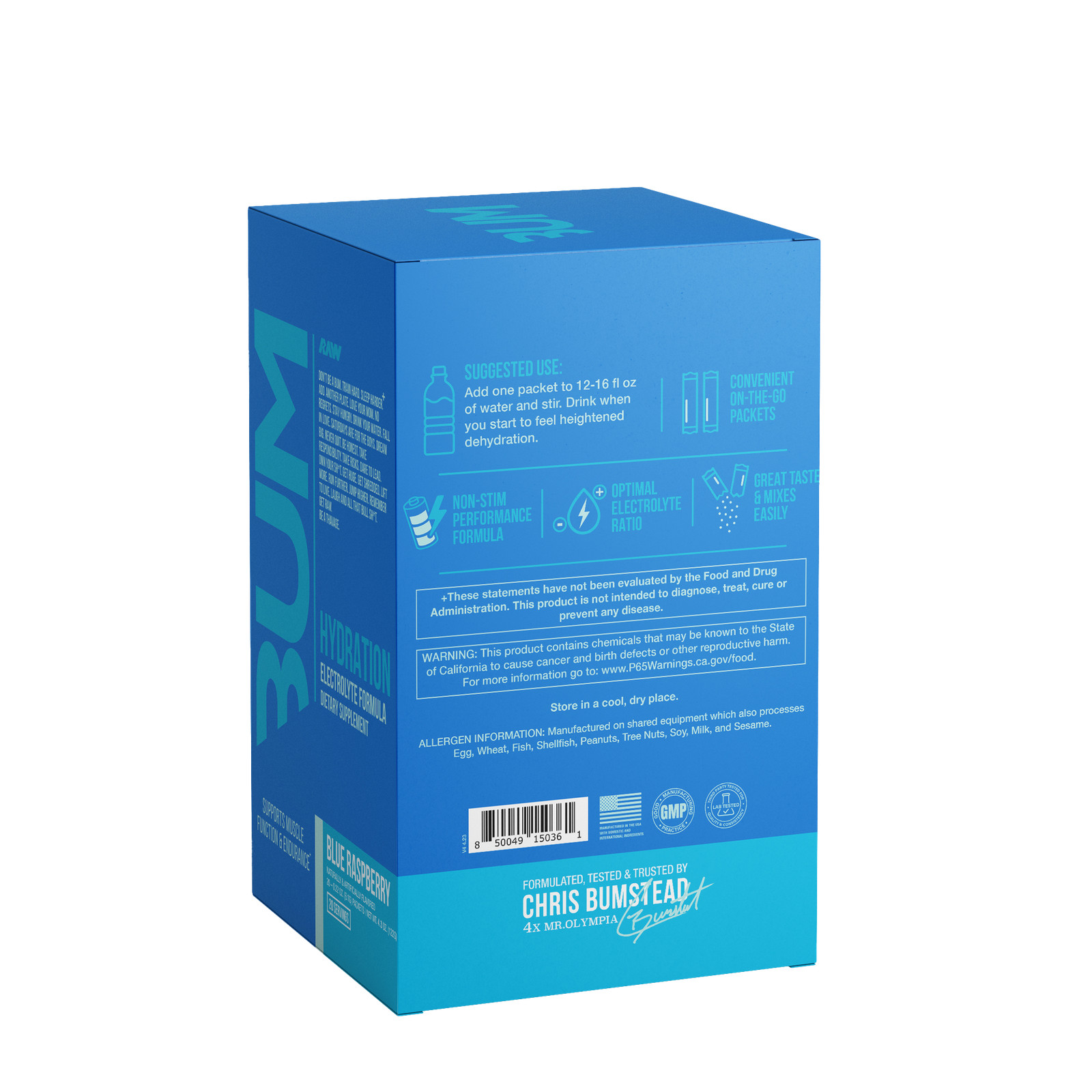 Hydration Electrolyte Formula – Blue Raspberry (20 Stick Packs)