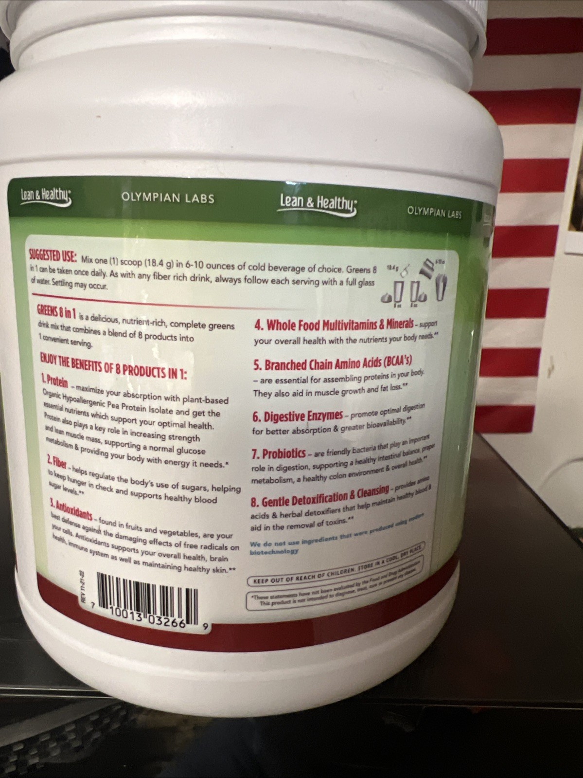 Olympian Labs Greens Protein 8 in 1 Blueberry 25 Servings