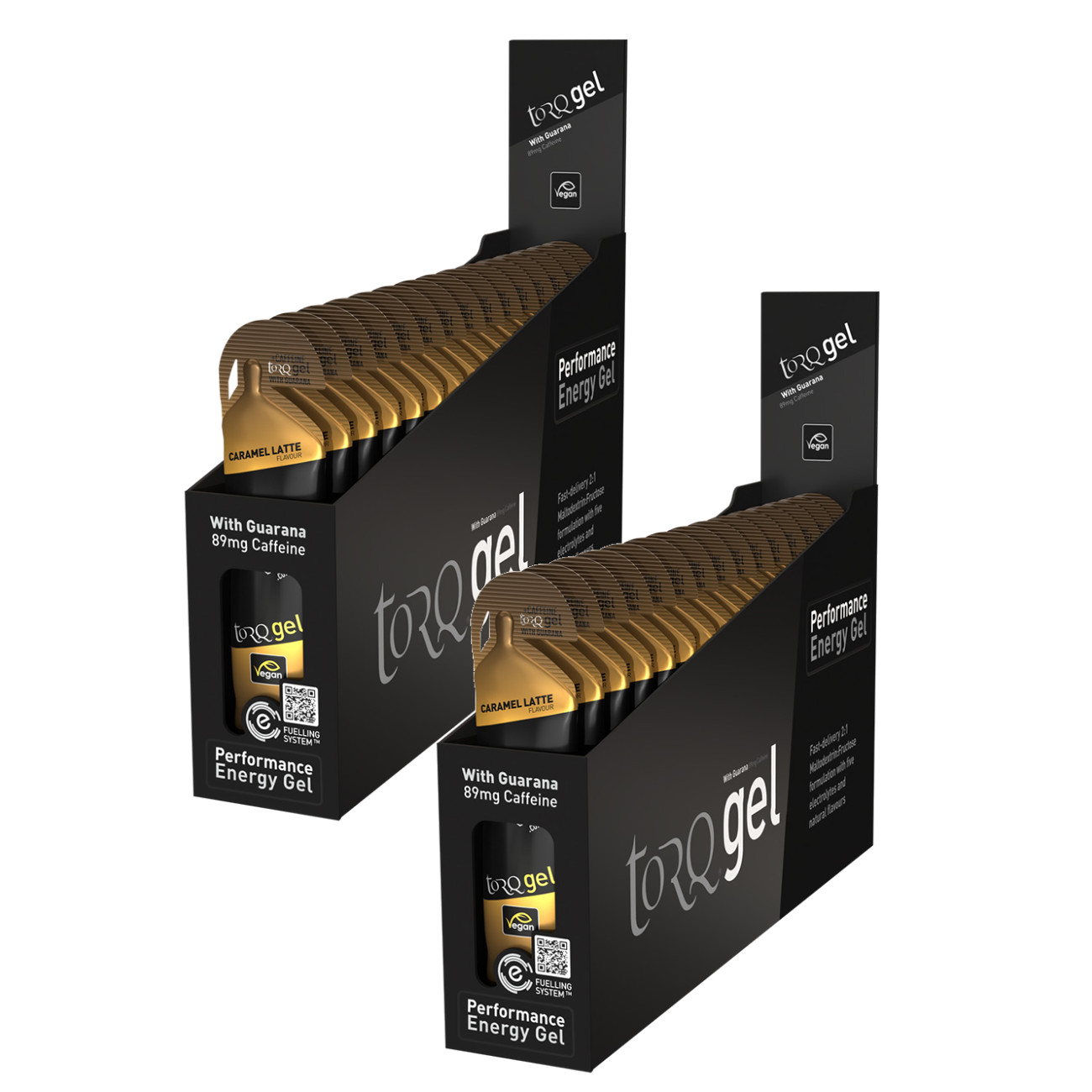 Torq Organic Energy Gel Bundle Caramel Latte, Vegan, Caffeine, Easy-to-Consume