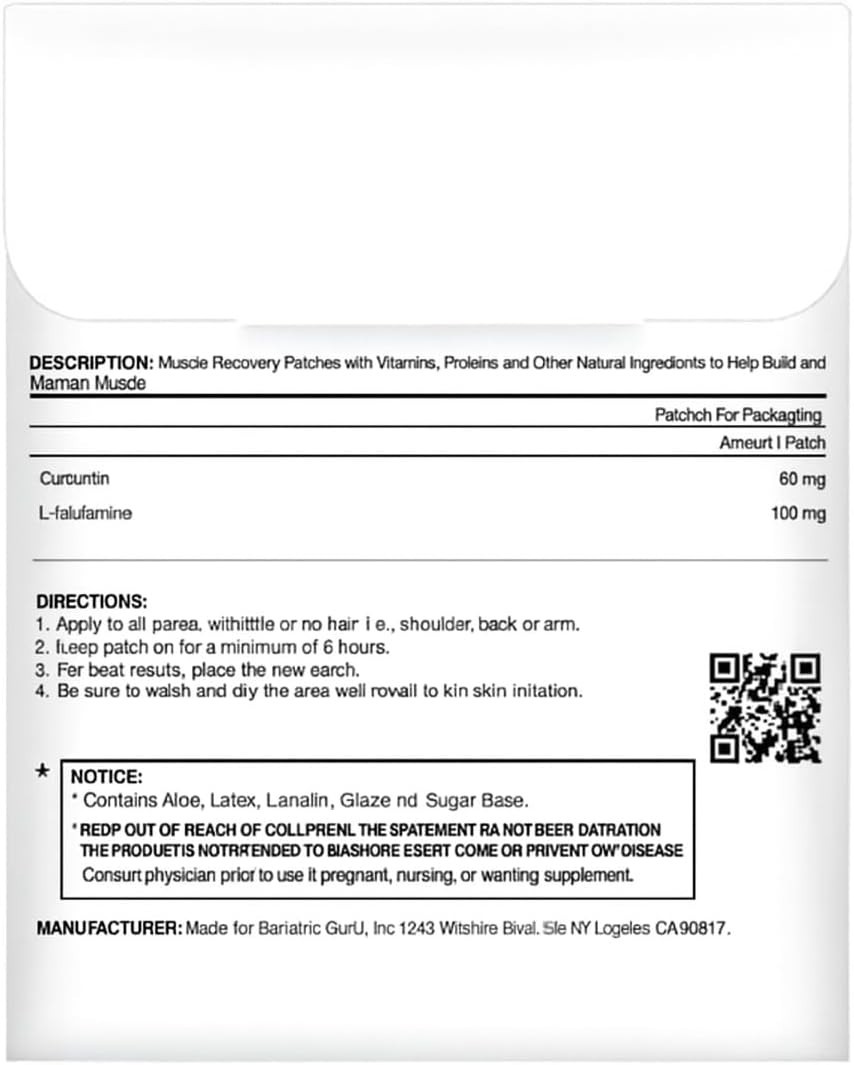 MuscleGuard Patch – Daily Muscle Wellness with Creatine L-Glutamine Turmeric 30