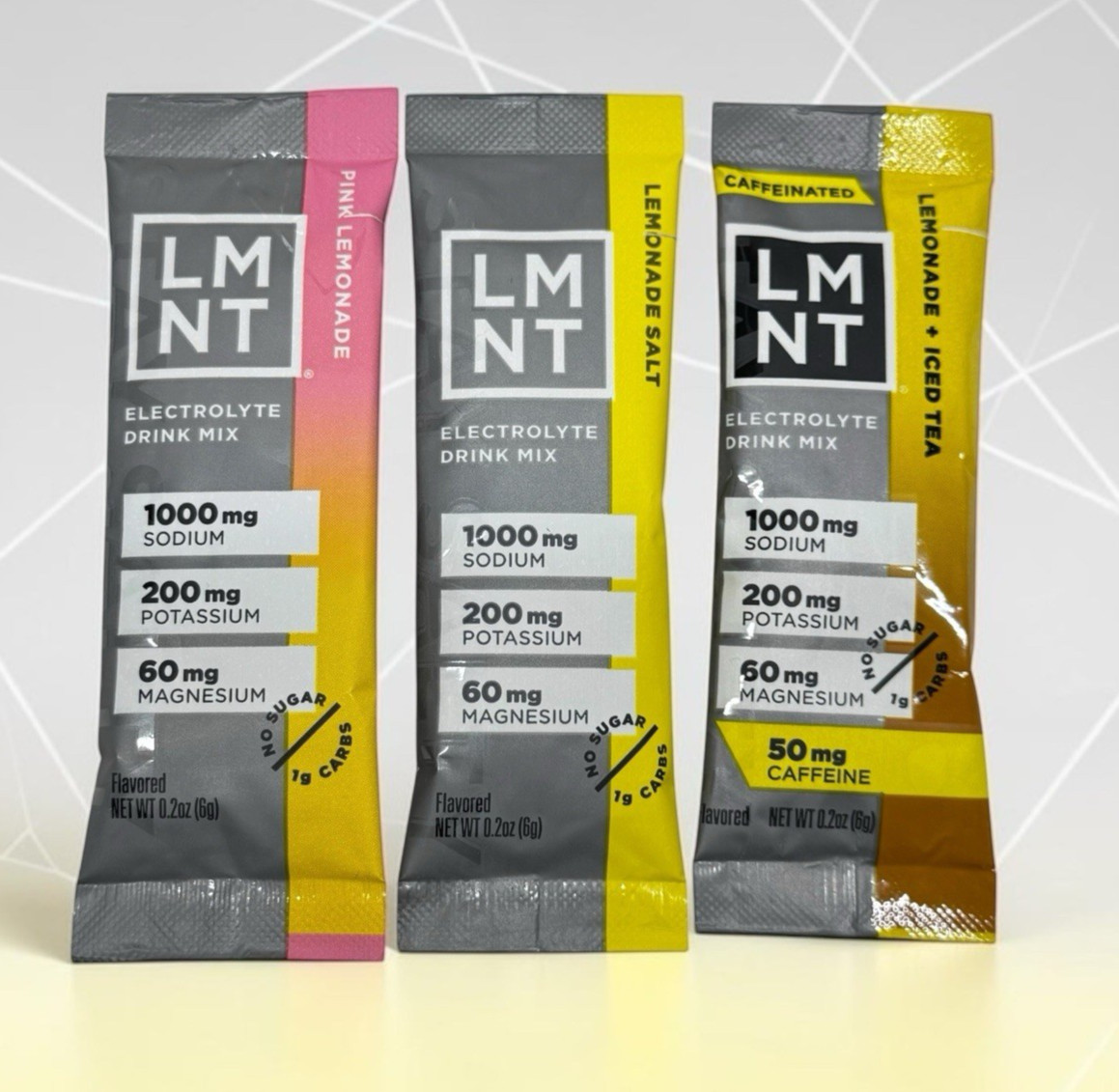LMNT Electrolyte Drink Mix 3 Pack NEW LEMONADE FLAVORS Hydration Zero Sugar Keto