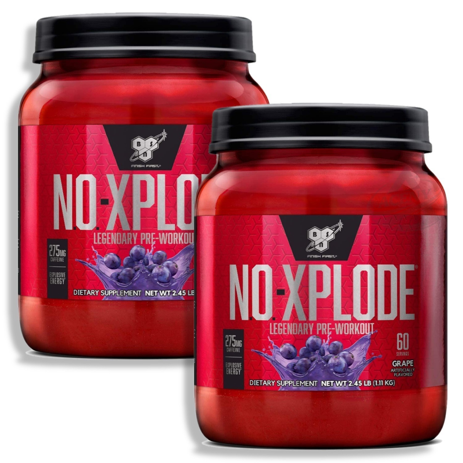 2 BUNDLE DEAL / BSN N.O.-XPLODE Pre-Workout Grape Supplement – 30 Servings