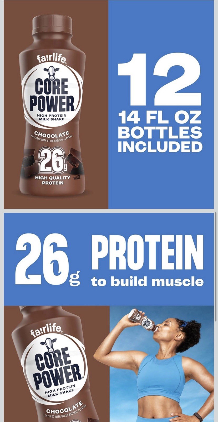 fairlife Core Power High Protein Chocolate Milk Protein Shake 14 fl oz 12 Pack