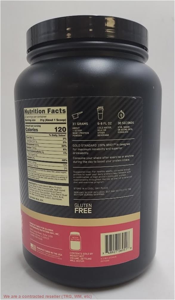 Optimum Nutrition Protein Powder Strawberries & Cream 22 Servings 24oz EXP:04/27