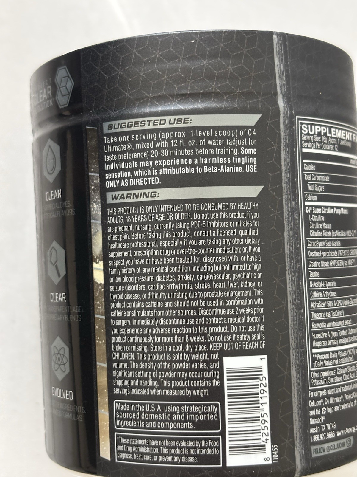 Cellucor C4 Ultimate Pre-Workout Supplement Icy Blue Razz (12 Servings) – 3/2027
