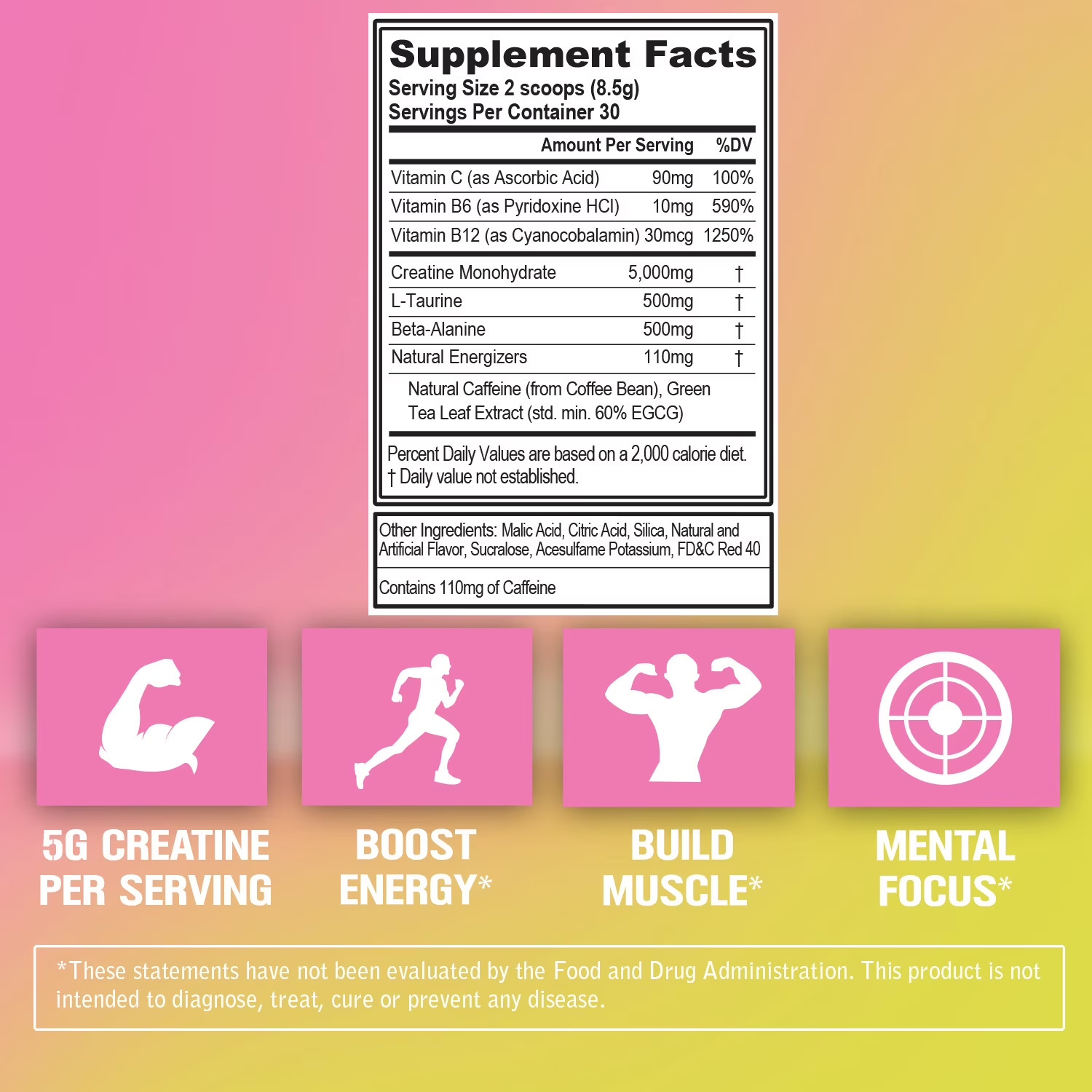 Creatine Energy – Supports Muscle Growth, Boosts Energy, Endurance & Cognition –