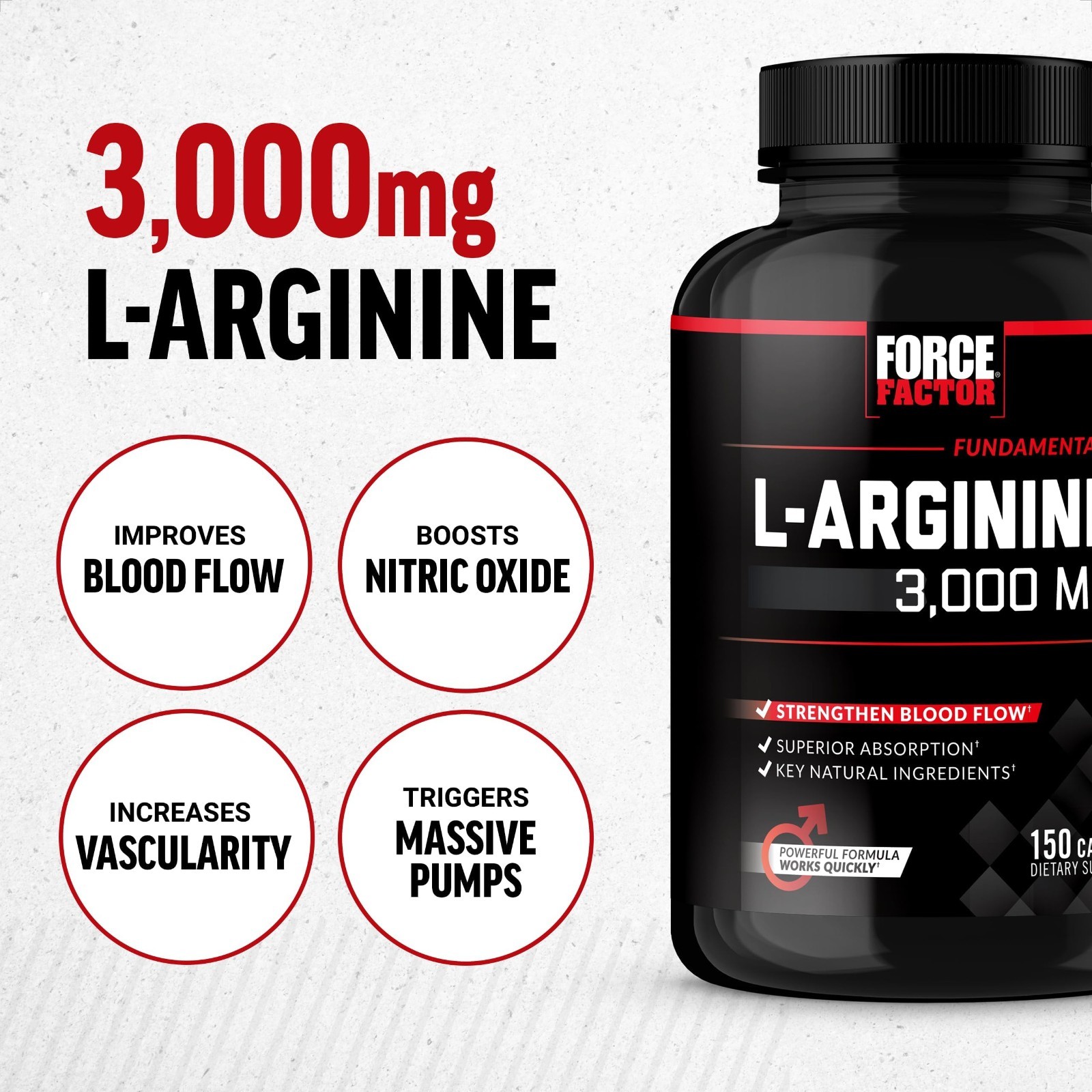 Oxido Nitrico y L-arginina Extra Fuerte Para Aumentar La Energia Muscular 150 Ct