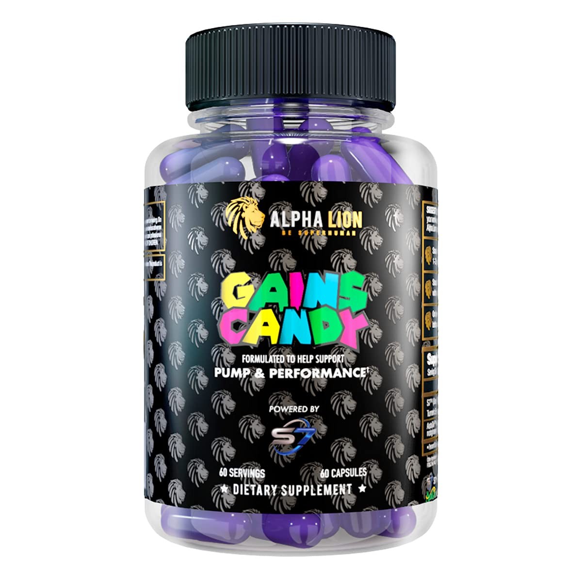 ALPHA LION Gains Candy, Supplement Pills for Muscle 60 Count (Pack of 1), S7