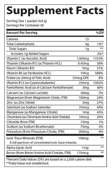 Electrolyte Drink Powder 30 Servings Concord Grape Hydration Performance