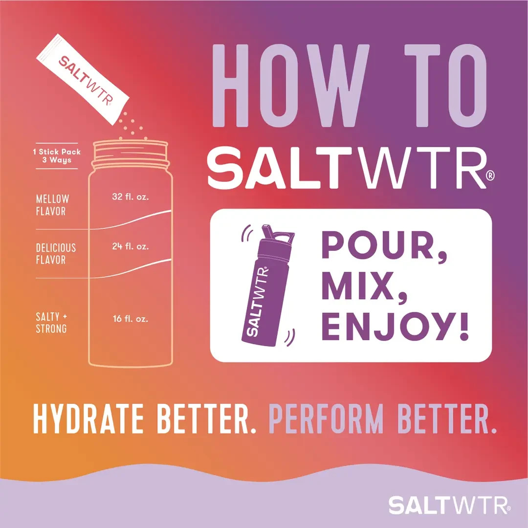 SaltWTR Functional Electrolyte Hydration Drink Mix – Gut Support Peach 30 Pack