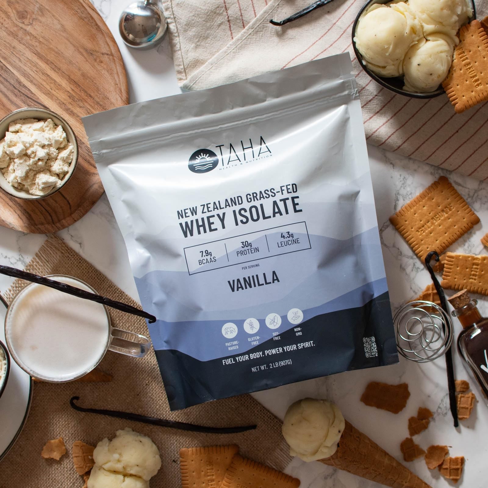 Taha Health & Nutrition Vanilla Whey Protein Isolate 2 Pound (Pack of 1)