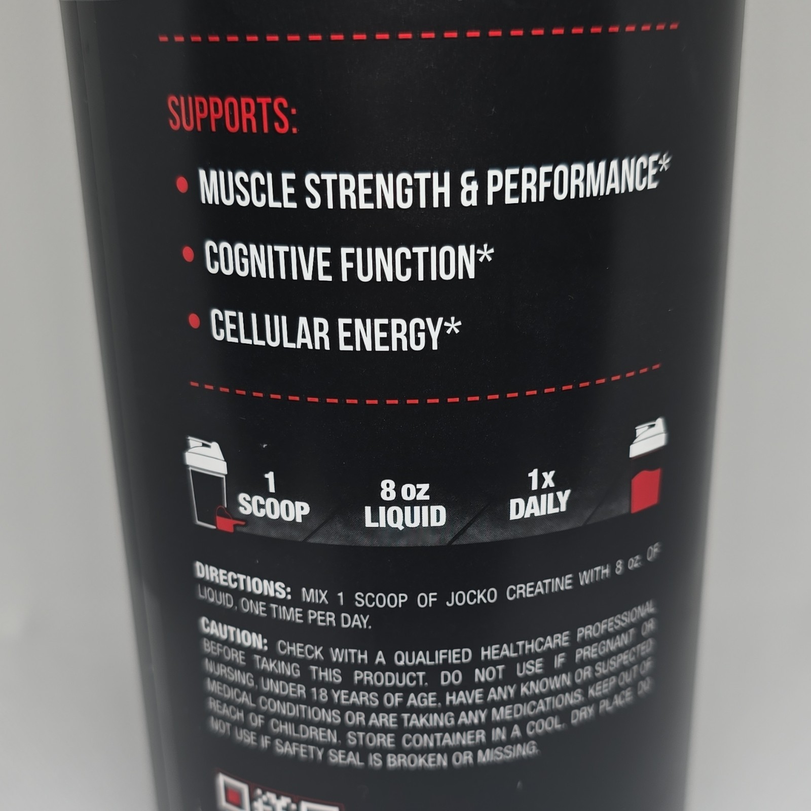JOCKO FUEL Creatine Monohydrate Powder Unflavored 16oz Muscle Strength