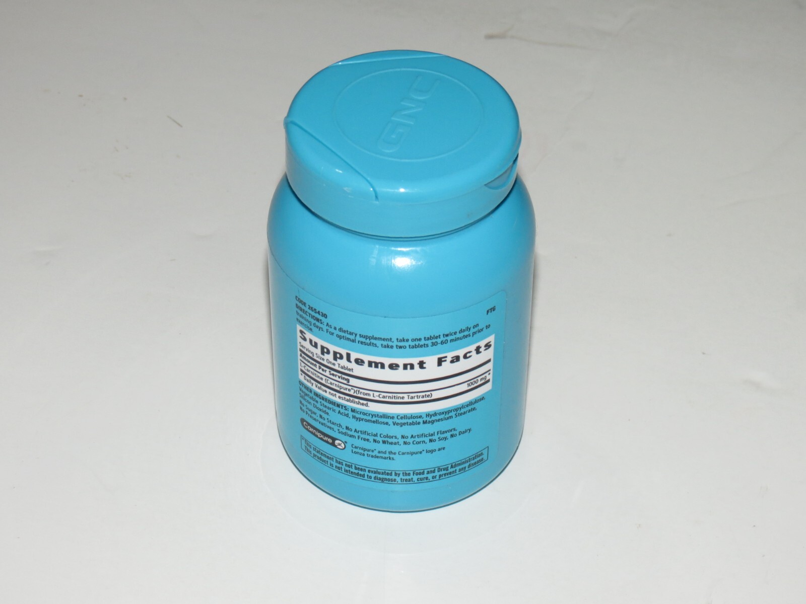 sh5 GNC Total Lean L-Carnitine 1000mg 60 Tablets LONG EXPIRATION 01/2028