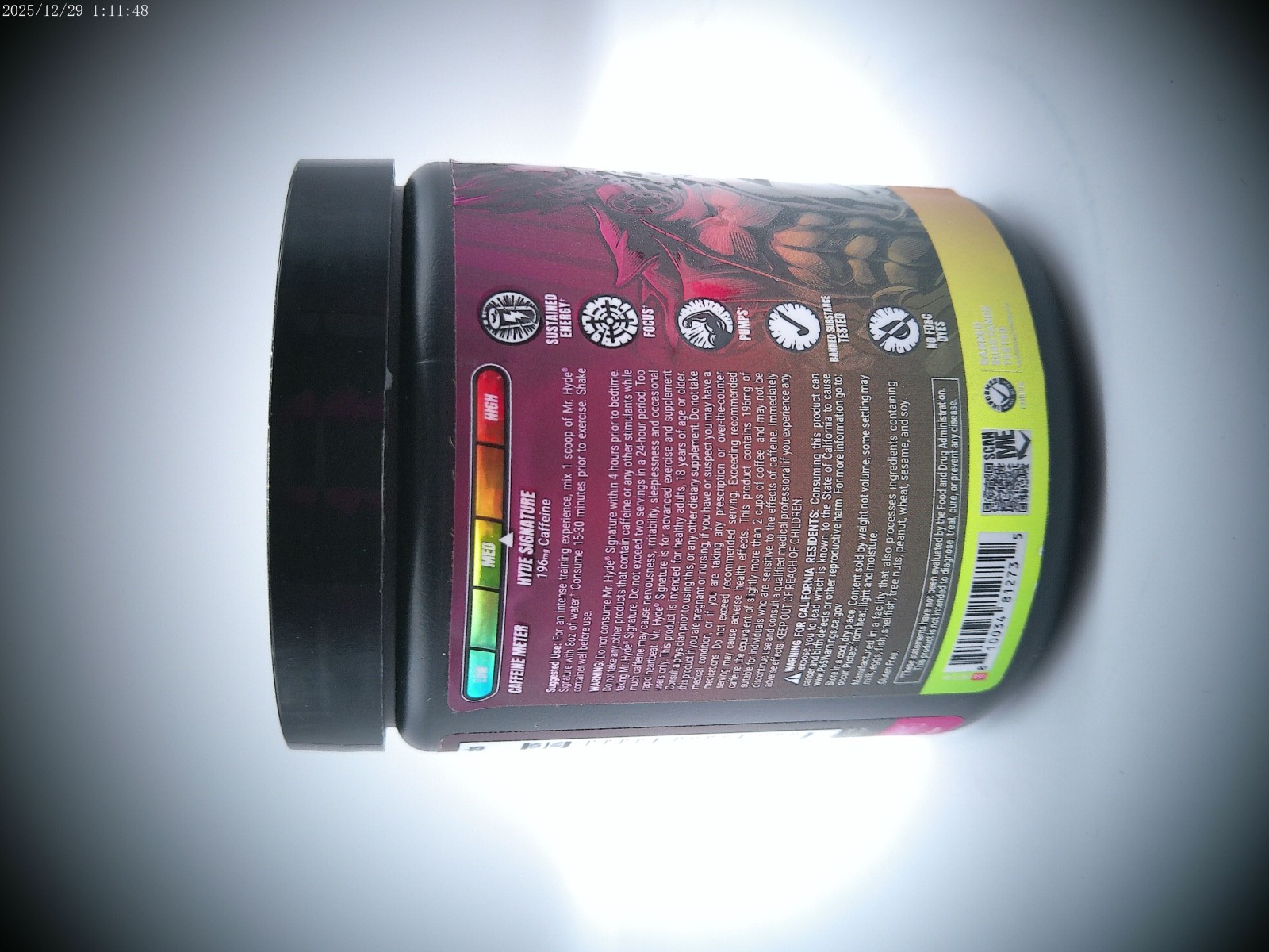 Prosupps Hyde Signature Watermelon Pre Workout, 7.6 Oz., 30 Servings, Exp 10/26+