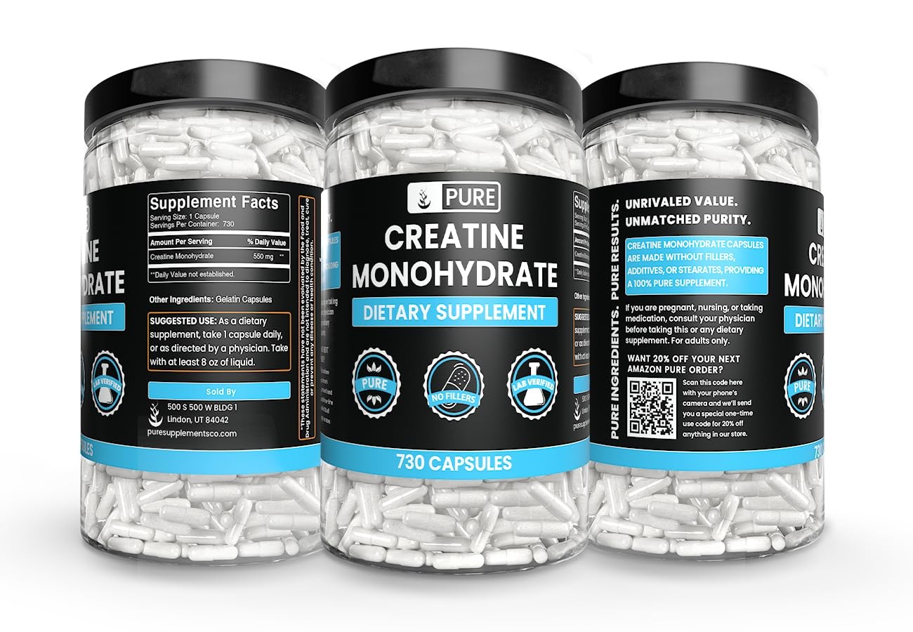 Pure Original Ingredients Creatine Monohydrate (730 Capsules) No Magnesium Or…