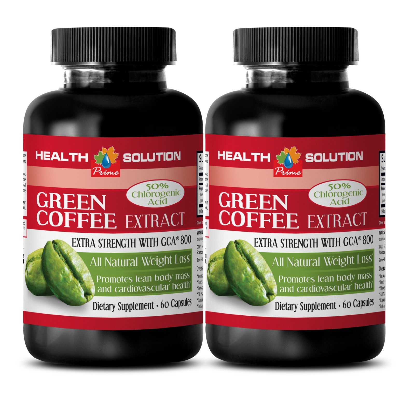 3 Bottles Organic Green Coffee Beans Extract GREEN COFFEE EXTRACT WITH GCA® 800