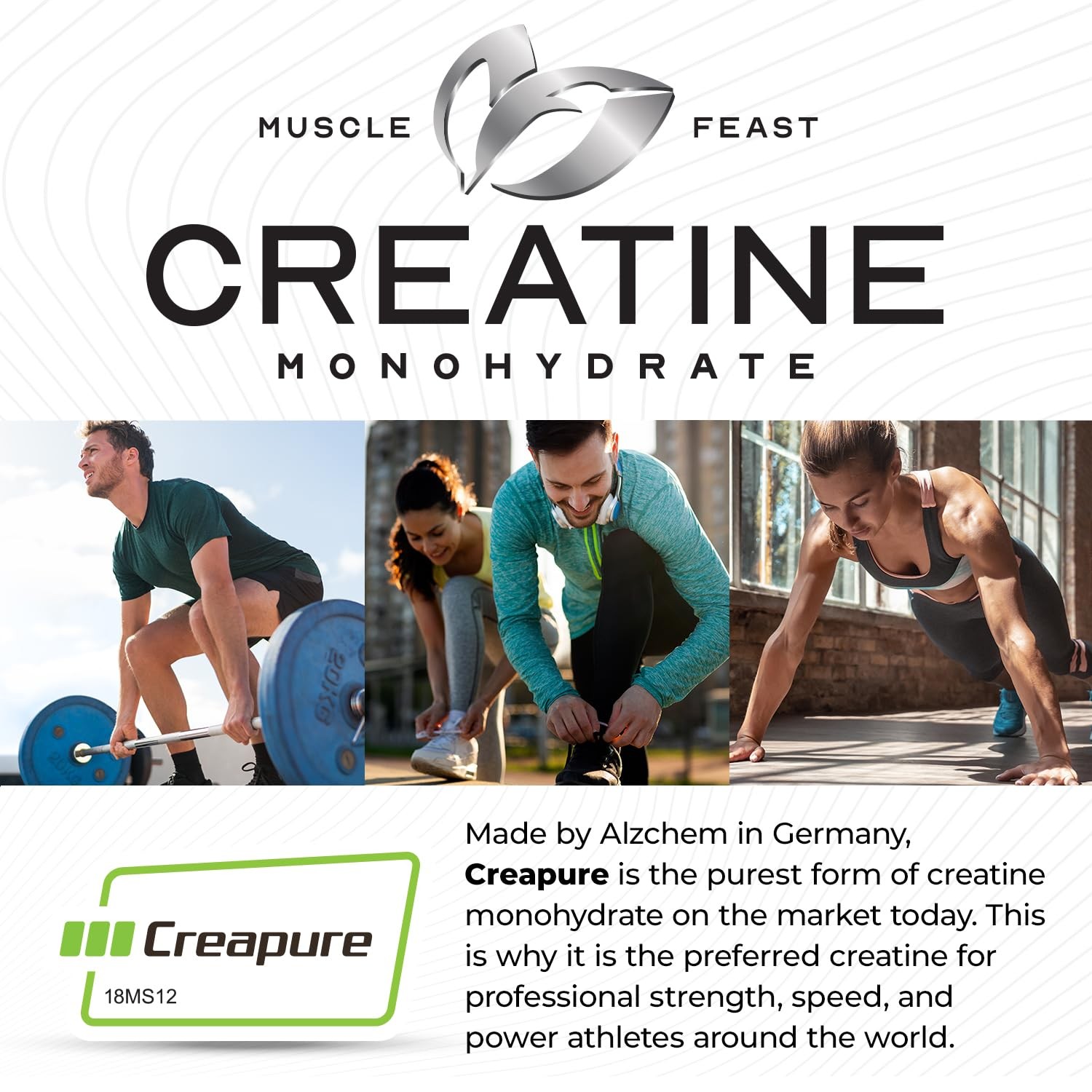 Creapure Creatine Monohydrate Powder – By Musclefeast | Premium Pre-wo