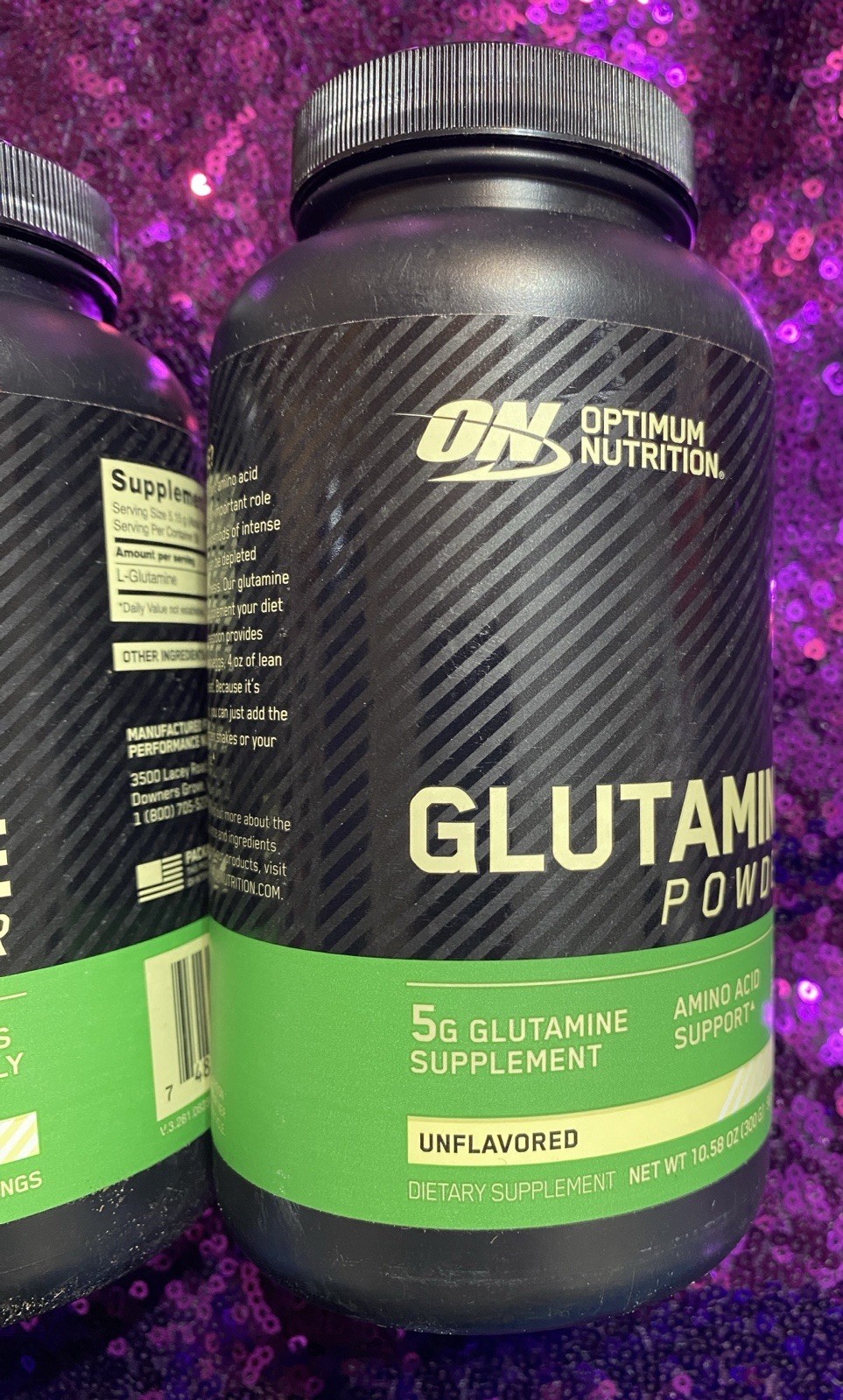 2-Pack Optimum Nutrition Glutamine Powder Unflavored 10.58 oz 300 g 58 Servings