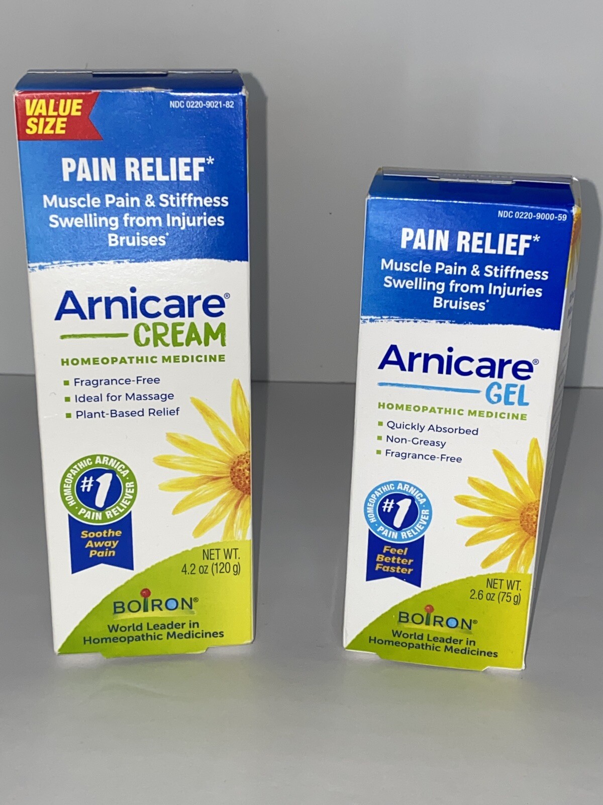 Set Of 2 Boiron Arnicare 1 Cream Pain Relief 4.2 Ounce And 1 Gel 2.6 Oz Plz Read
