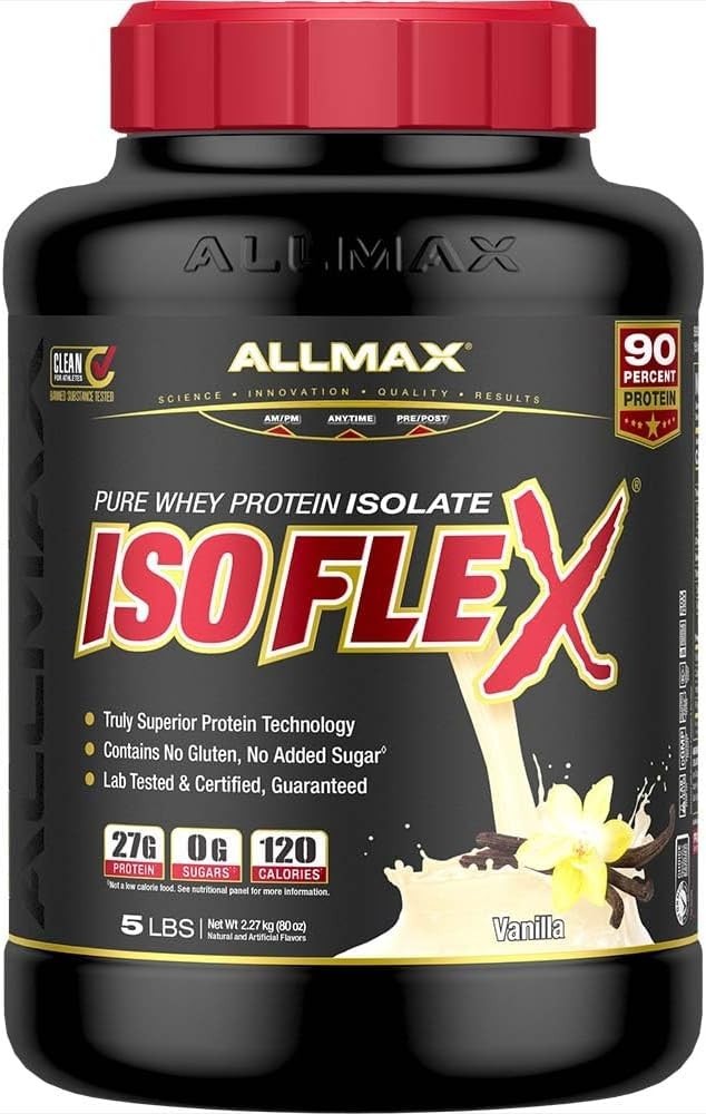 Allmax Nutrition IsoFlex – Pure Whey Protein Isolate Vanilla 5 lbs (2.27 kg)